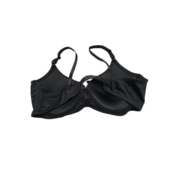 Vintage Y2K Rampage Intimates Sz 36C T Shirt Bra Black w/ Gold Floral Detail - Picture 3 of 5